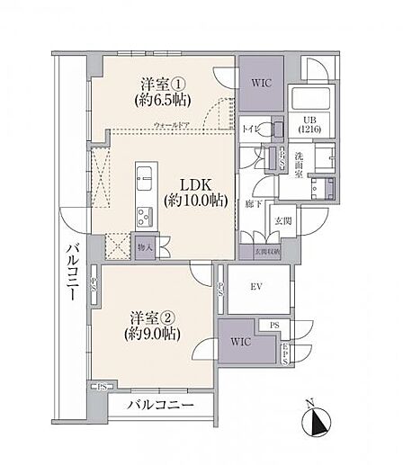 2LDK 間取り