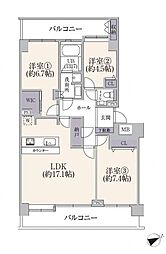 ヒルズ大森 3LDKの間取図画像