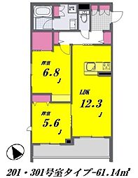 Kei's House～ケイズ ハウス～ 2LDKの間取図画像