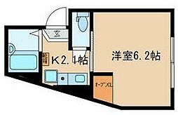 グランコート矢口渡 1Kの間取図画像