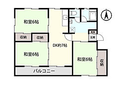 ラ・ネージュ能代 3DKの間取図画像