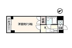 アシスト第2マンション 1Kの間取図画像
