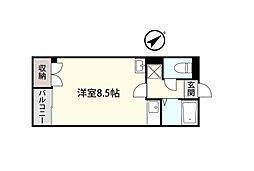 アシスト第2盛岡マンション ワンルームの間取図画像