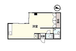 アシスト第12青森マンション ワンルームの間取図画像
