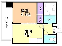 第53松井ビル 1DKの間取図画像