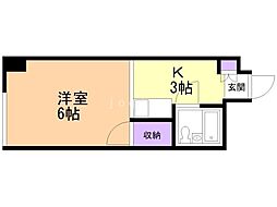 チサンマンション札幌第一 1Kの間取図画像
