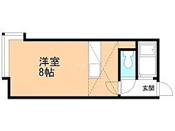 シャトーメロン ワンルームの間取図画像