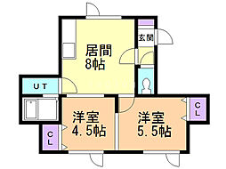 ノースキャピタル 2LDKの間取図画像