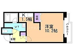 ポレール北大館 1Kの間取図画像
