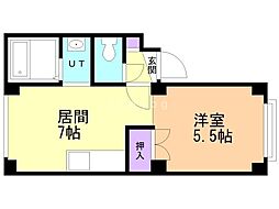 アーバンマンション2 1DKの間取図画像