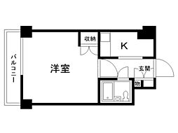 リラハイツ北14条 1Kの間取図画像