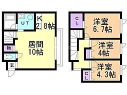 ハーベスト707 3LDKの間取図画像