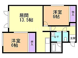 ガーデンハウスA 2LDKの間取図画像