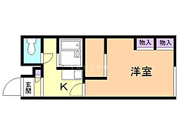 レオパレスシャルム 1Kの間取図画像