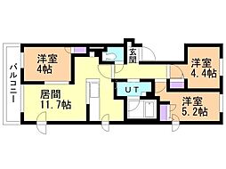 クラッセ札幌シティアクシアノーステラス 3LDKの間取図画像