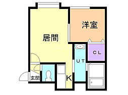 ジュネス新琴似 1LDKの間取図画像