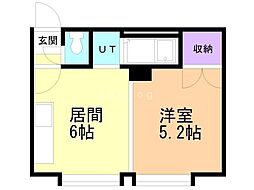 パール1ノバマンション 1DKの間取図画像