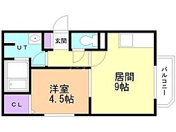 フィレント1 1LDKの間取図画像