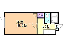 大洋ビバレッジ 1Kの間取図画像