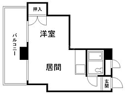 コーポ幌北 ワンルームの間取図画像