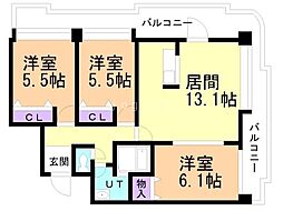 ルピナス壱番館 3LDKの間取図画像