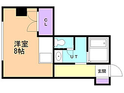 アクシルコート ワンルームの間取図画像