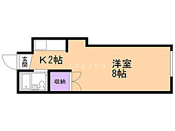 N213ハイツ 1Kの間取図画像