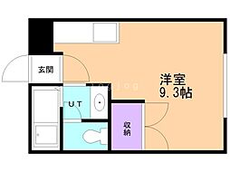 モンヴェール麻生B ワンルームの間取図画像
