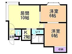 フォーサイト新川 2LDKの間取図画像