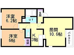 シー・メゾン麻生 2LDKの間取図画像
