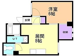 シャトー32 1LDKの間取図画像