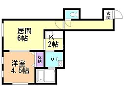 オーガスタ13 1LDKの間取図画像