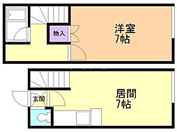 サンテラス麻生 1LDKの間取図画像