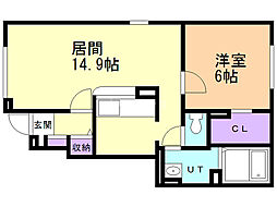 フィールドSK2 1LDKの間取図画像