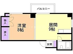 スタジオシティ 1LDKの間取図画像