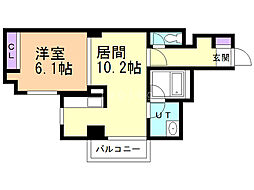 エスポワール204 1LDKの間取図画像