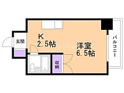 スタジオシティ 1Kの間取図画像