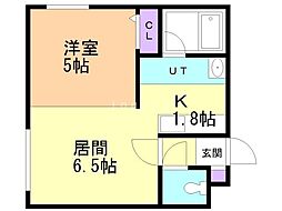 ラグナベルデ北22条 1LDKの間取図画像