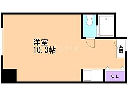 南四条ユニハウス ワンルームの間取図画像