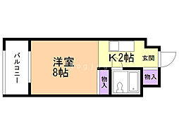 メゾン・ド・グルー 1Kの間取図画像
