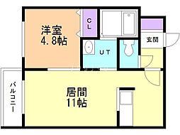 MTGARDENNorth 1LDKの間取図画像