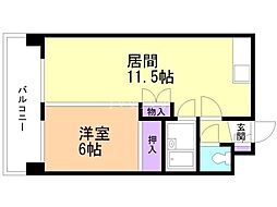 北18条駅光ハイツ 1LDKの間取図画像