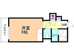 ベルヴィコート麻生 ワンルームの間取図画像