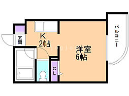 ヒューマンプラザ北大前 1Kの間取図画像