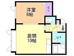 メゾンK'S1 1LDKの間取図画像
