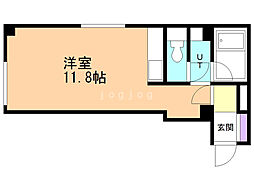 インターナショナルビル ワンルームの間取図画像