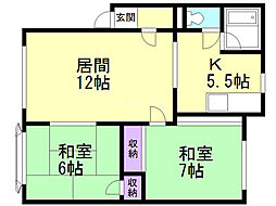 セトルA 2LDKの間取図画像