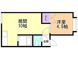 アパートメントワキザカ 1LDKの間取図画像