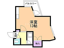 ハイツ・フランセ・22 ワンルームの間取図画像