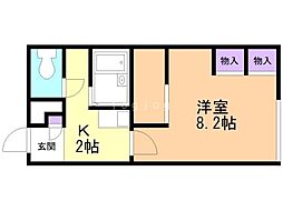 レオパレス新琴似6条 1Kの間取図画像